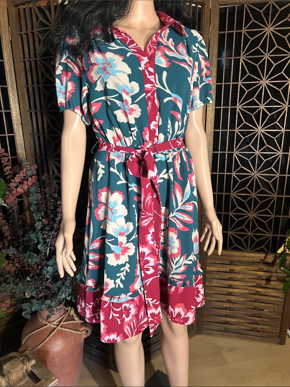 NORDSTROM TAHARI ASL FLORAL DRESS 8